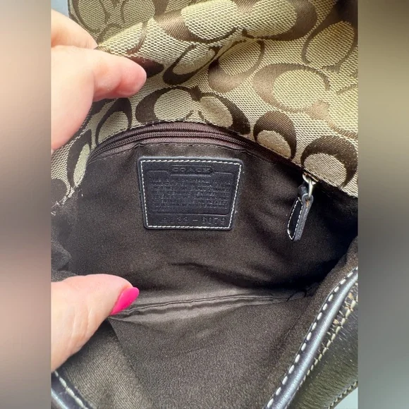 Coach Signature Smoke Canvas Crossbody Bag #6079 Y2K - Picture 3 of 10